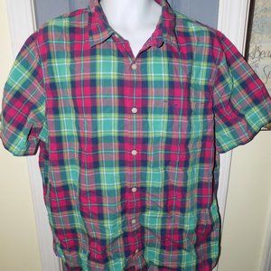 American Eagle Outfitters Vintage Fit SS Multi Colored Plaid Size 2XL Men's EUC